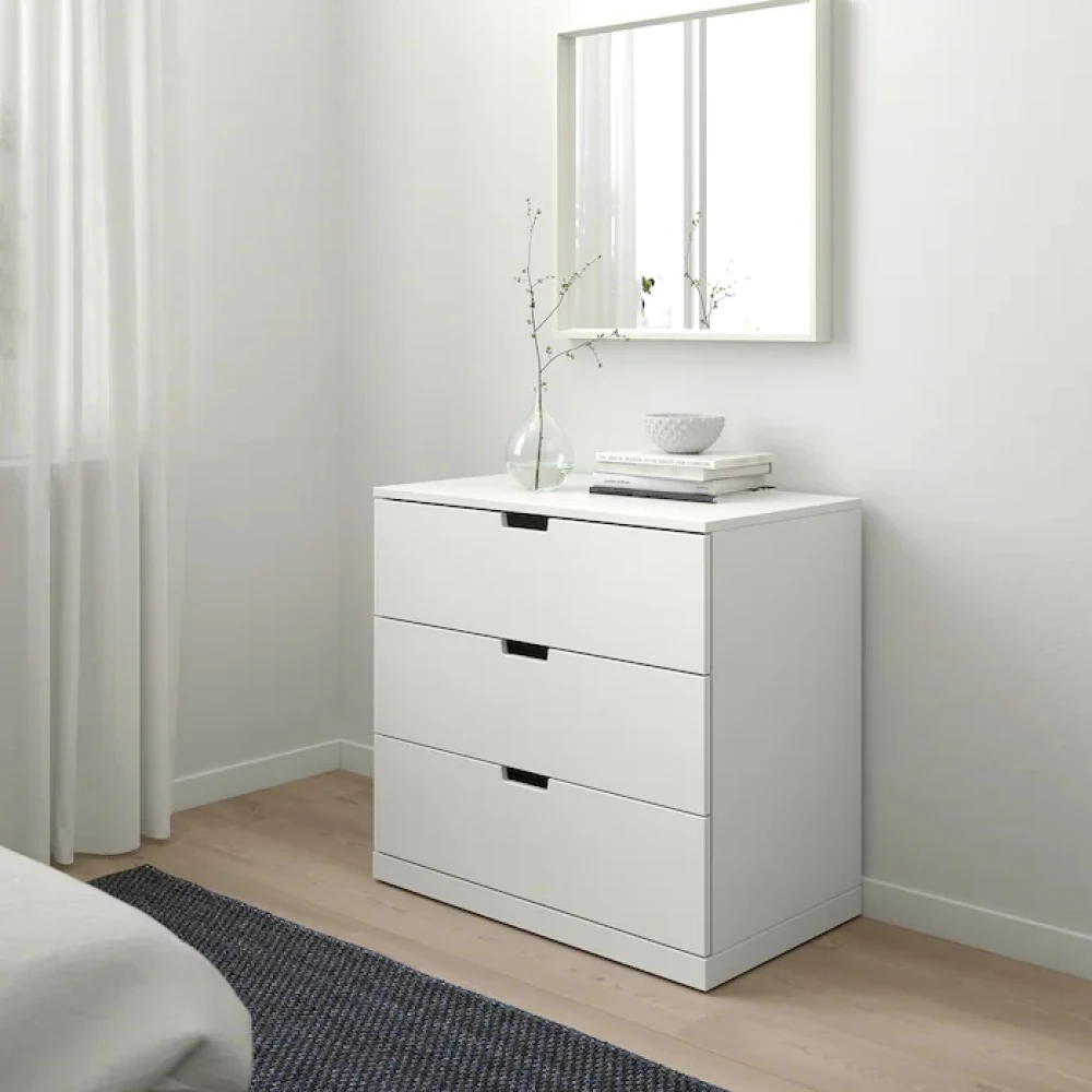ELBEG - White Three Drawer Chester