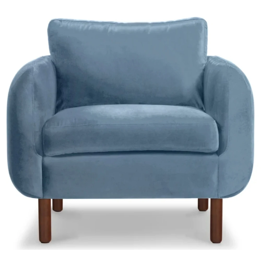 ORHAN - Dust Blue Round Arm Sofa Chair - Image 2