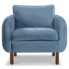 ORHAN - Dust Blue Round Arm Sofa Chair - Image 2