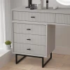 PEBBLE - Grey Wide Vanity Table with Black Metallic frame - Image 4