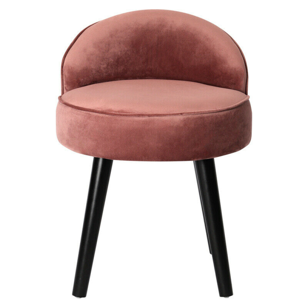 ROSA - Blush Pink Vanity Chair with Black Conical Legs - Image 2