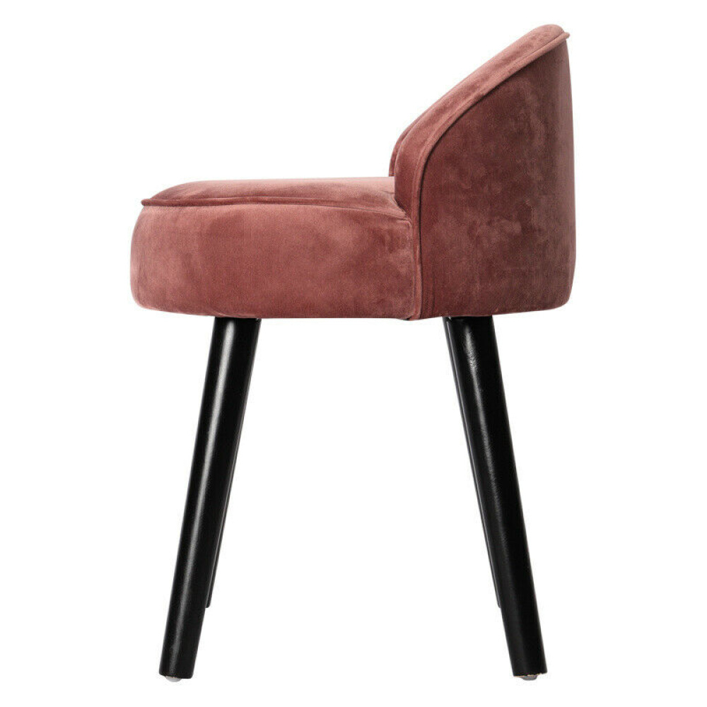 ROSA - Blush Pink Vanity Chair with Black Conical Legs - Image 5