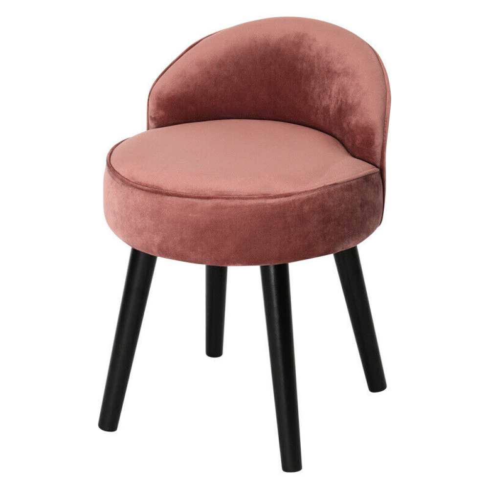 ROSA - Blush Pink Vanity Chair with Black Conical Legs - Image 3