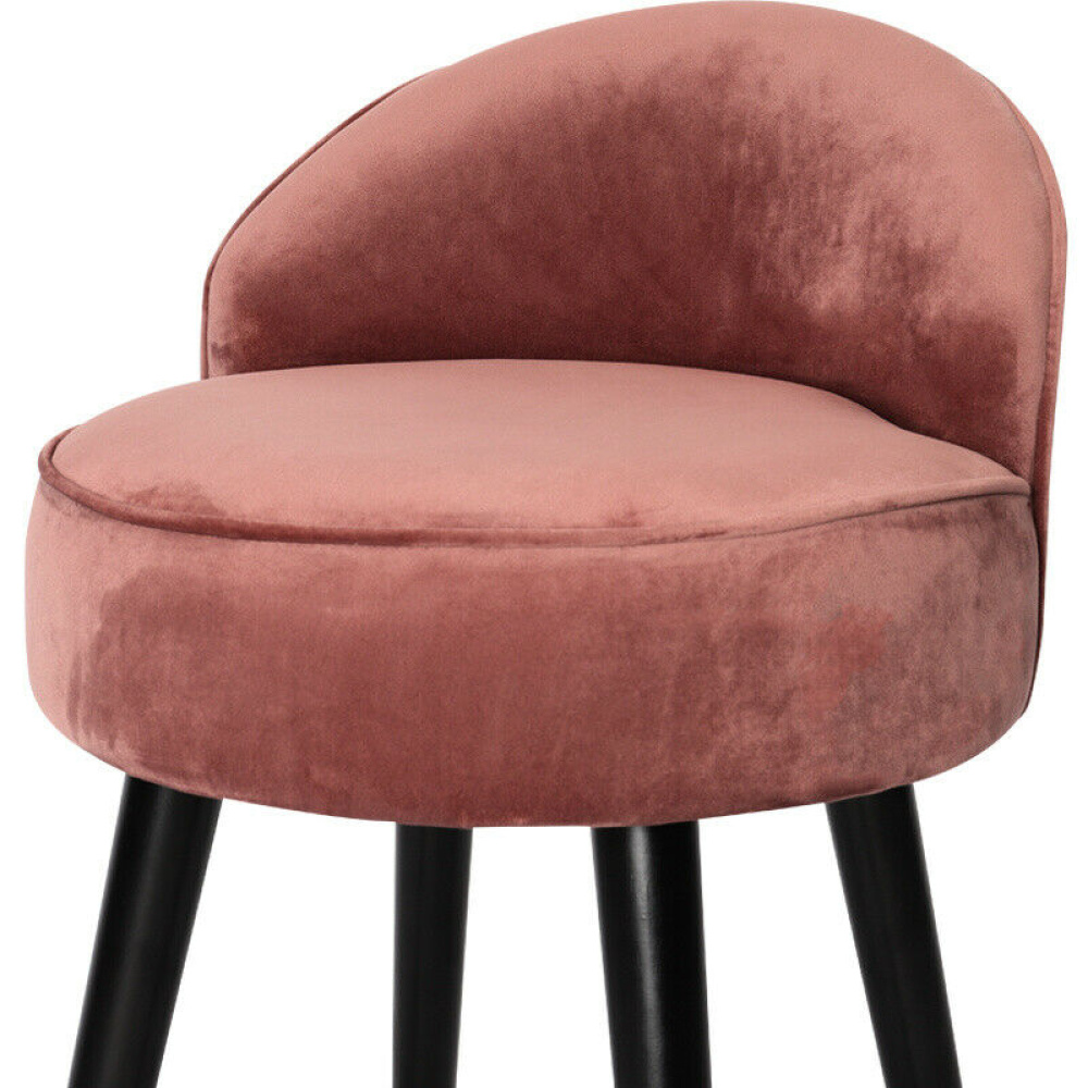 ROSA - Blush Pink Vanity Chair with Black Conical Legs - Image 4