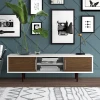 SAINT - Walnut Brown & White Open Shelf TV Console - Image 2