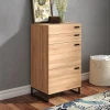 SALEM - Oak Brown Mini Side Dresser with Black Metallic Frame