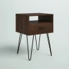 SQUAR- Dark Brown Compact Nightstand with Hairpin Legs - Image 3