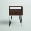 SQUAR- Dark Brown Compact Nightstand with Hairpin Legs - Image 2