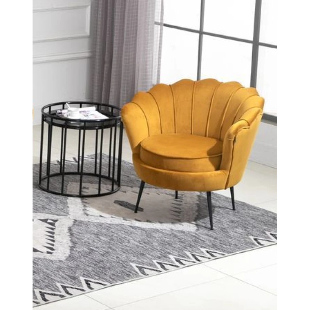 SARA - Yellow Shell Back Cocktail Chair - Image 3
