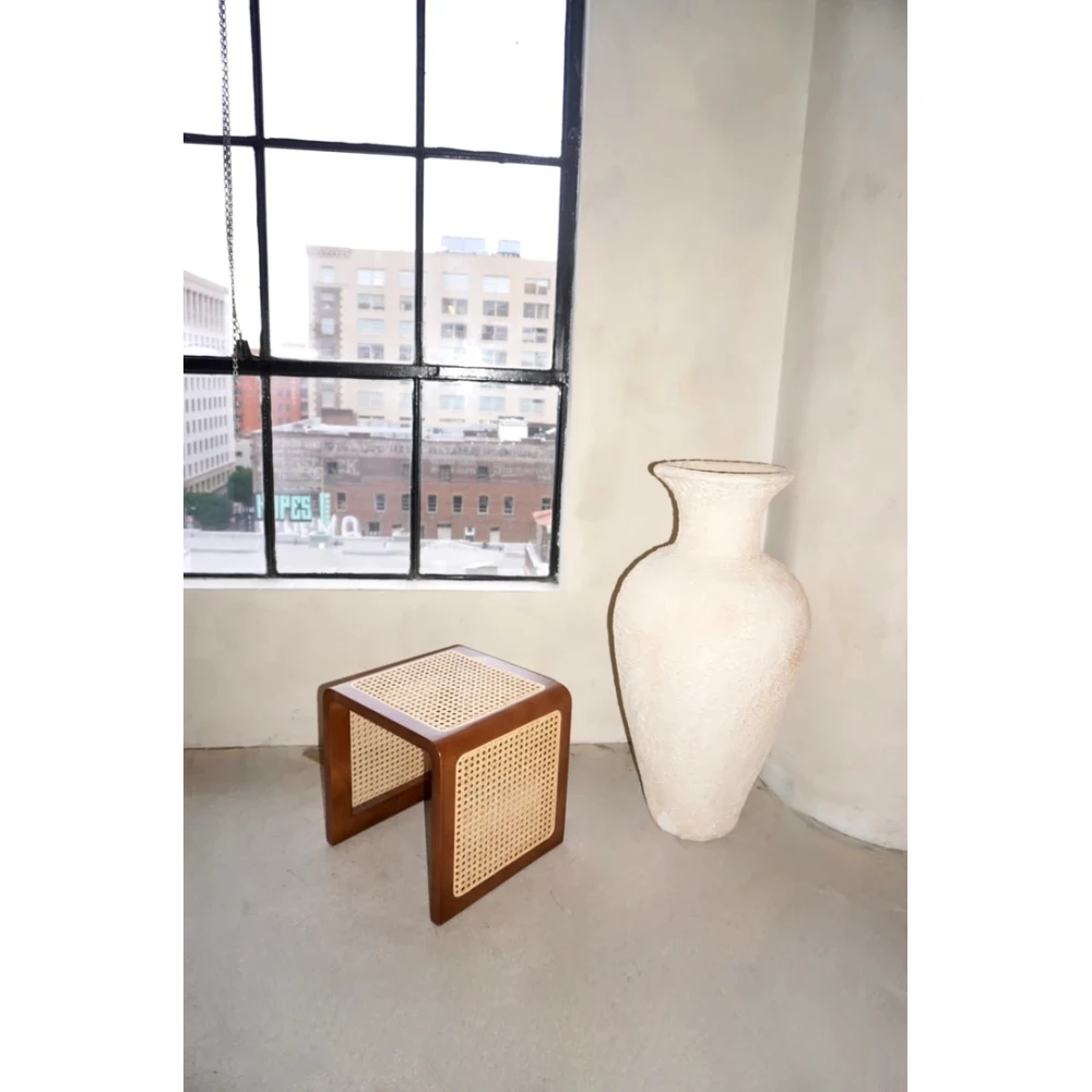 STOLIK - U Shaped Cane Paneled End Table - Image 9