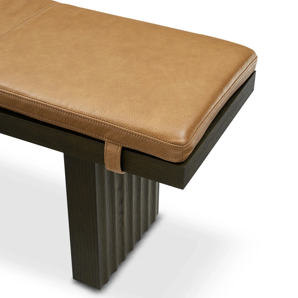 NOIR - Black Textured Dining Table Set with Bench - Image 4