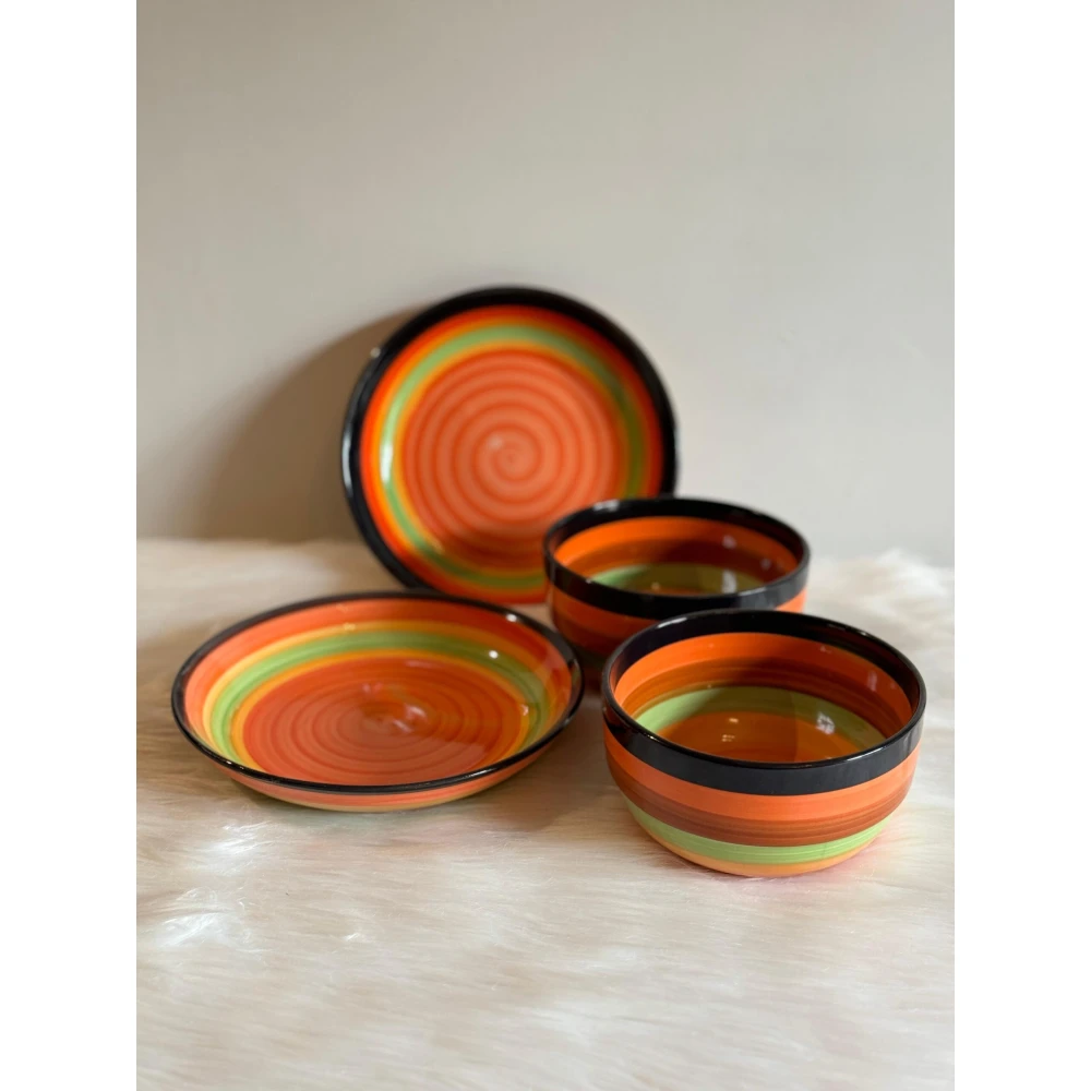 STRIPE - Ceramic Bowl & Plate Set of Four - Image 2