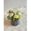 LUNA - Decorative Grey Mini Planter with White Flowers - Image 2