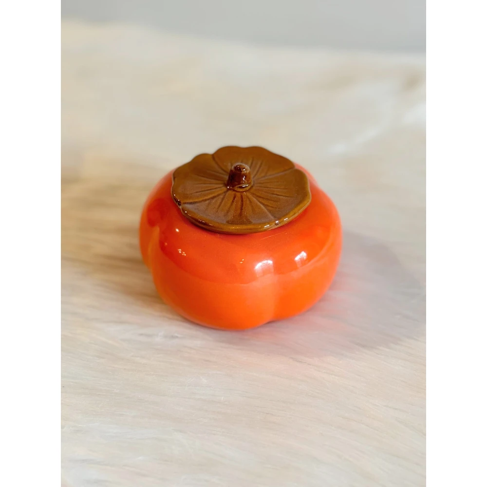 TERRA - Decorative Persimmon Shaped Ceramic Candy jar - Image 2