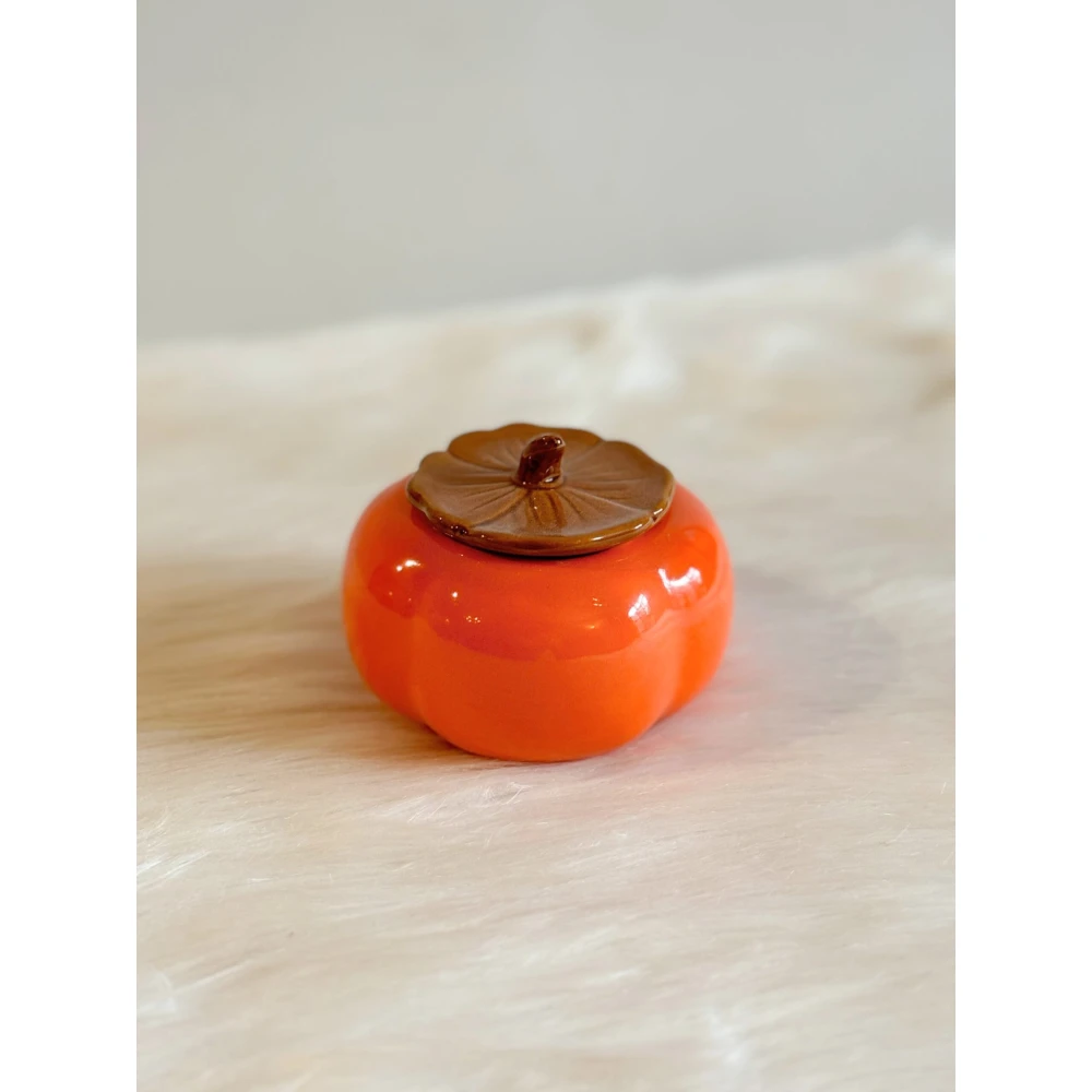 TERRA - Decorative Persimmon Shaped Ceramic Candy jar - Image 4