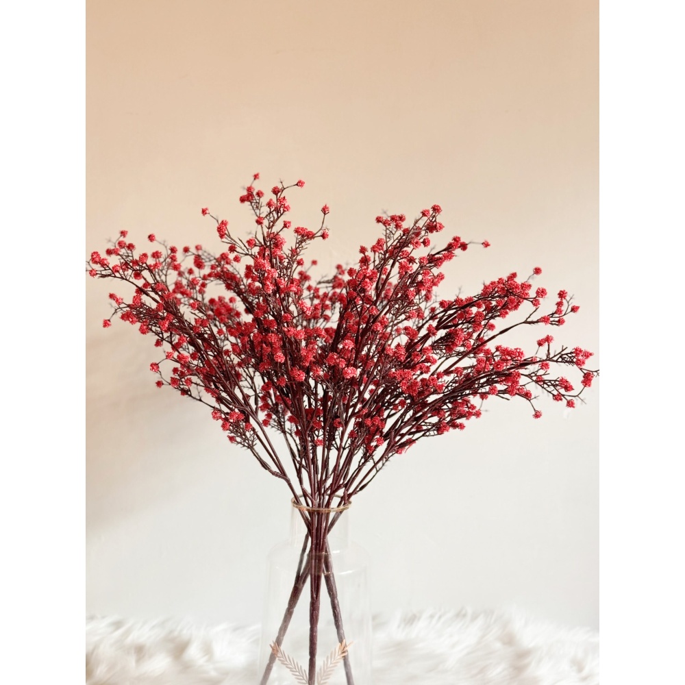 RED BABY BREATH - Decorative Flower Stem