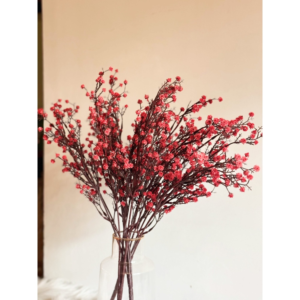 RED BABY BREATH - Decorative Flower Stem - Image 3