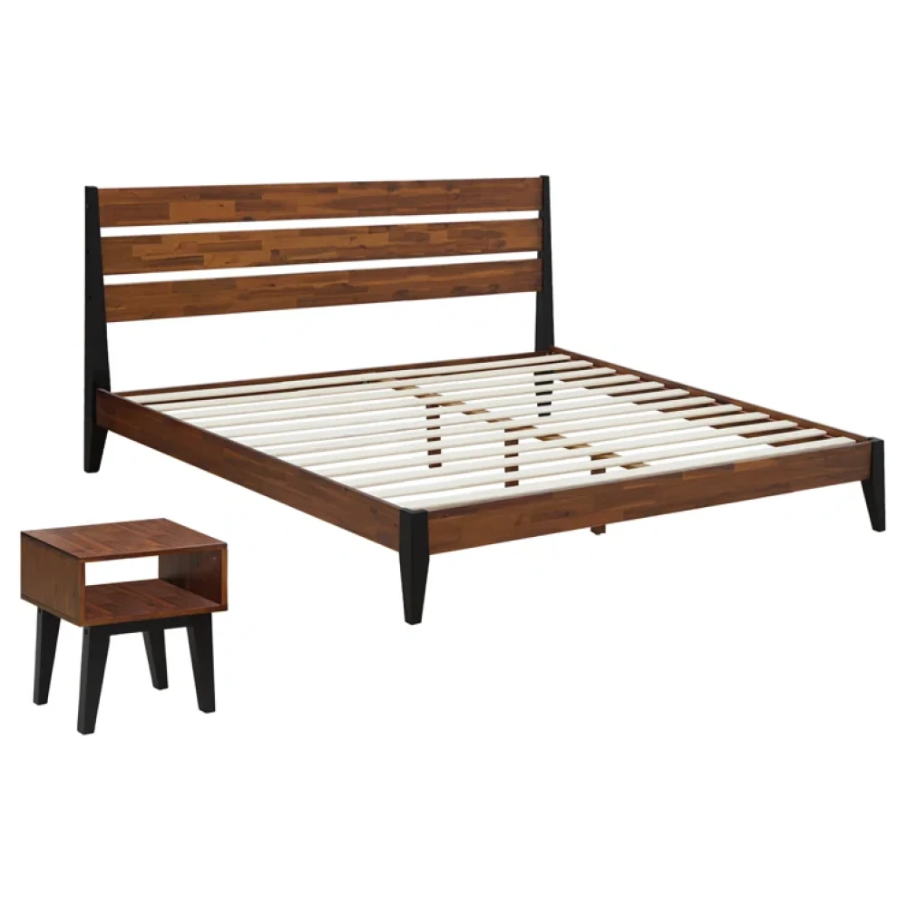 STRIDE - Brown & Black Modest Bedroom Set - Image 2