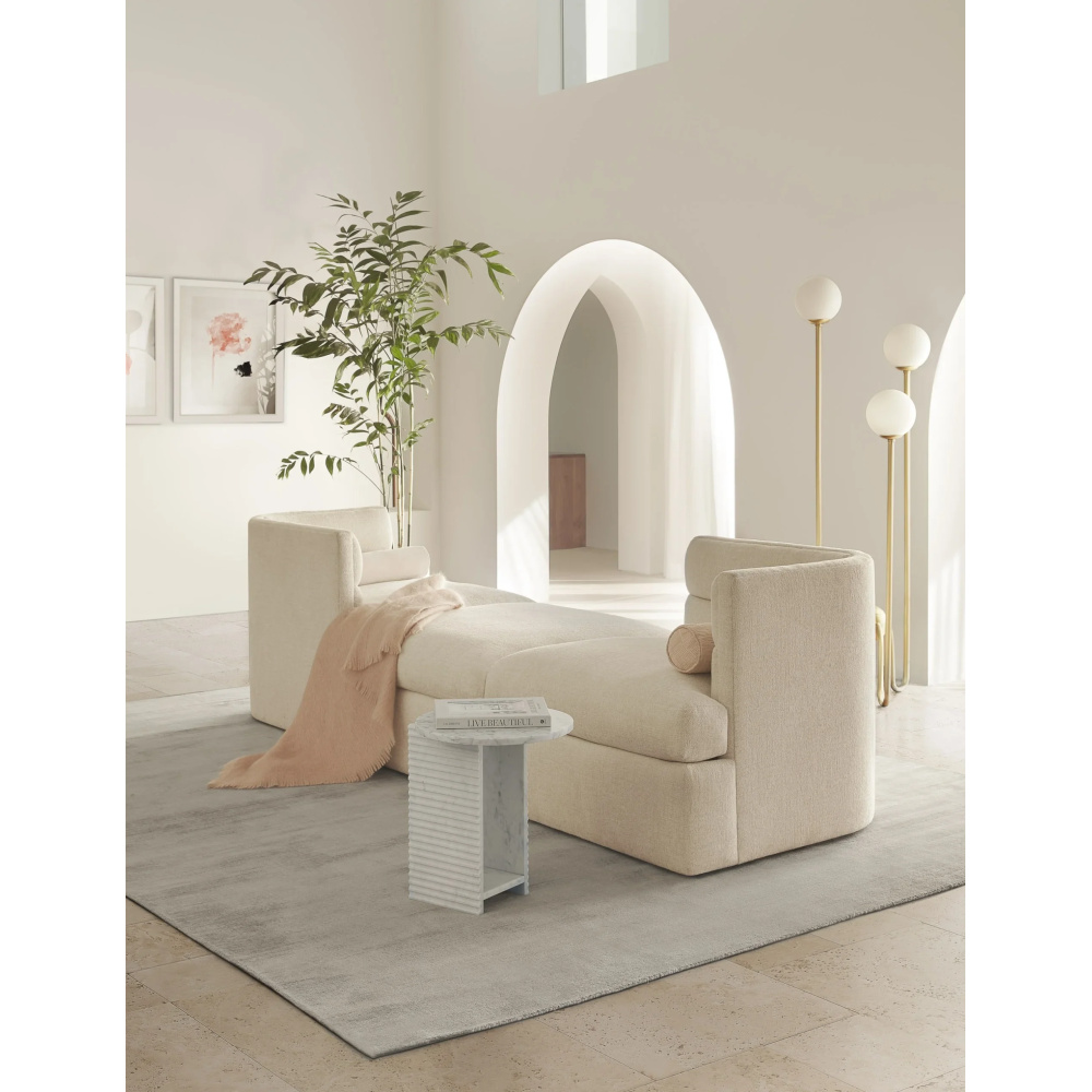 DREZY - Off White Cushioned Chaise Lounge - Image 5