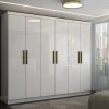 BRIO - White Six Door Super Gloss Finish Wardrobe