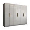 BRIO - White Six Door Super Gloss Finish Wardrobe - Image 3