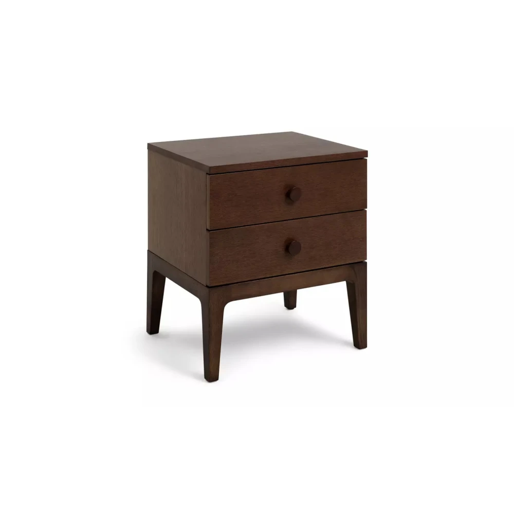 DRUNT - Dark brown Dual Drawer Nightstand - Image 2