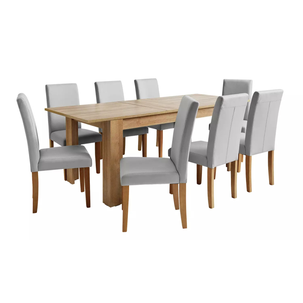 RADMOND - Oak Brown & Grey Modern Dining Table Set