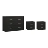 MERIDIAN - Textured Black Three Piece Bedroom Set