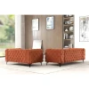 FOCUS - Orange Three piece Modern Sofa Set - Image 2