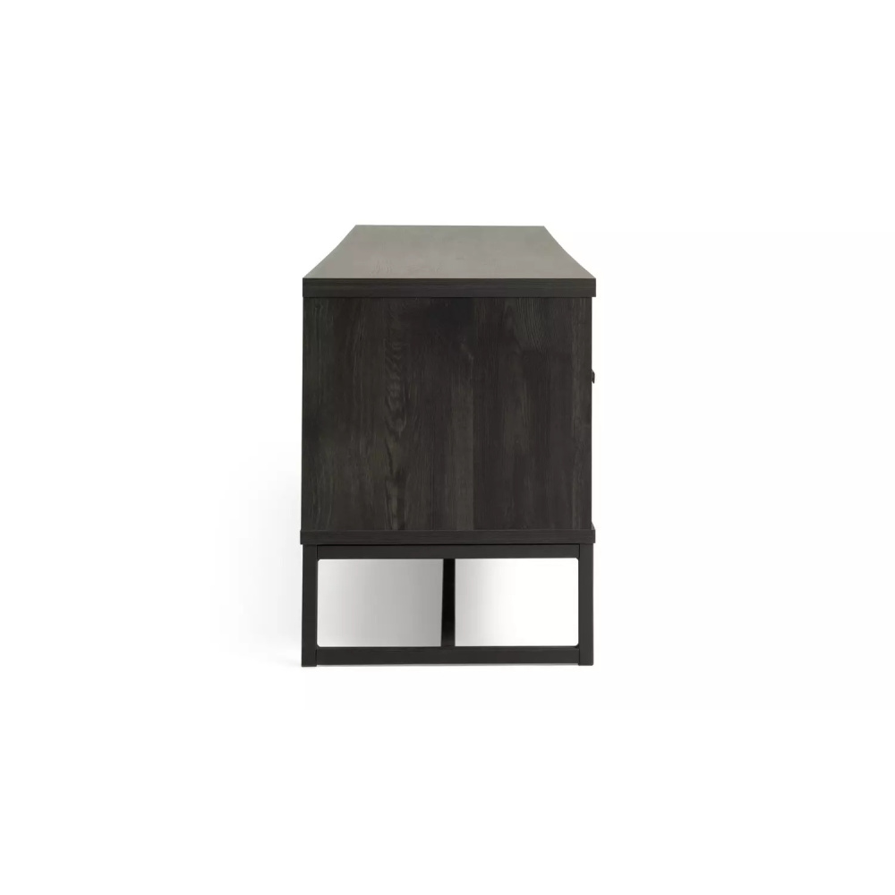 GRADLE - Textured Black TV Console with Metallic Frame - Image 4