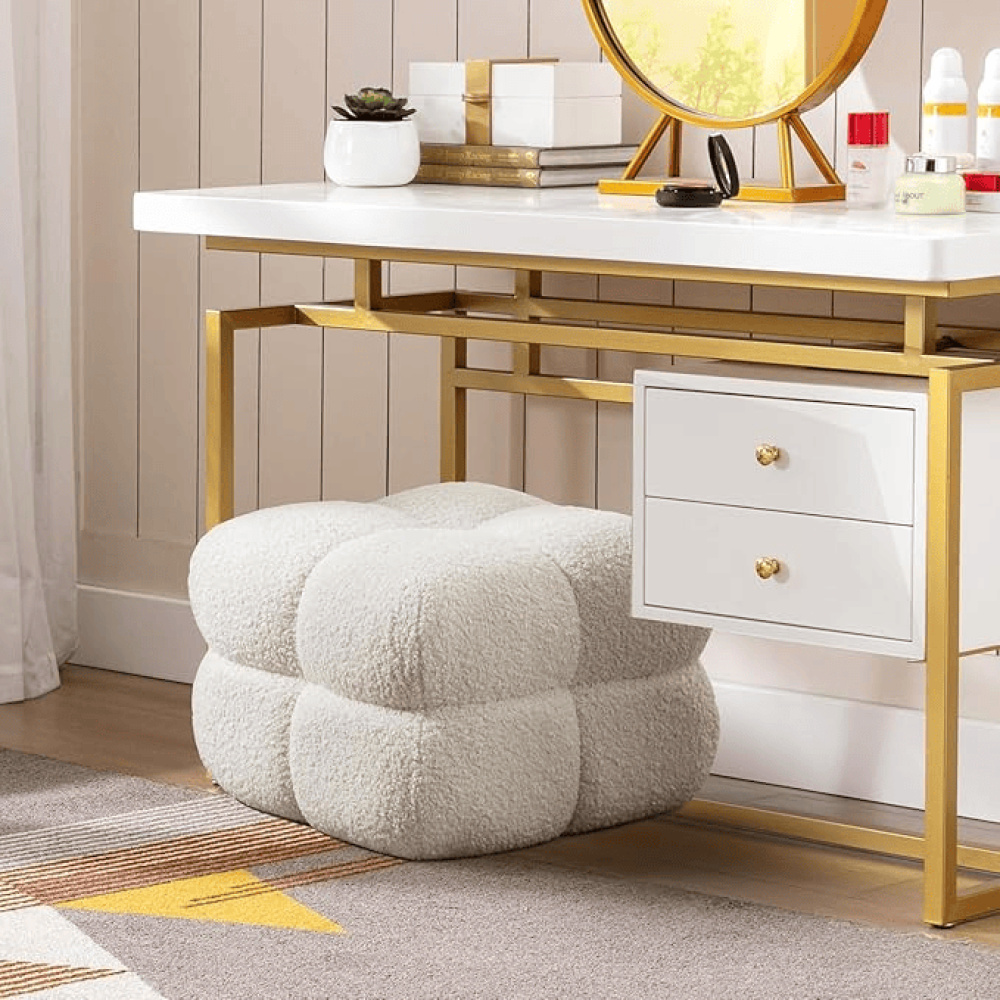 TRUFFLE - White Cloud Shaped Footrest Stool - Image 3