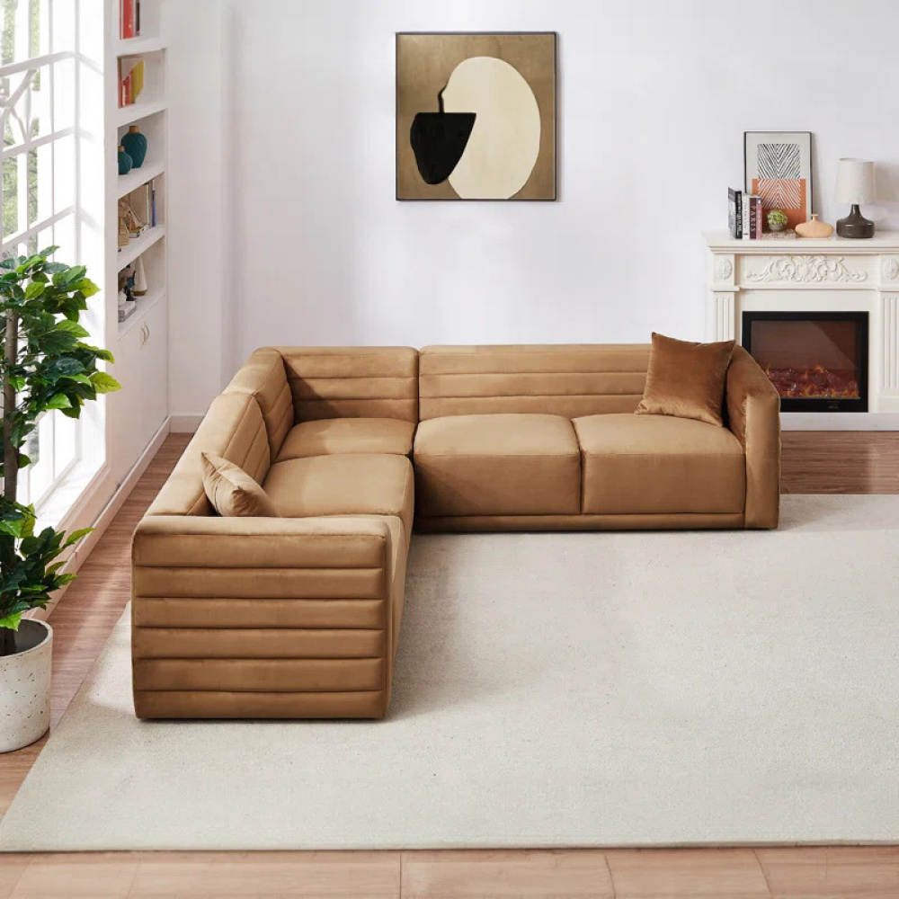 NUTTURA - Peanut Brown L shape Sofa - Image 2