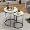 NIMBUS - Set of Two Marble top Nesting Table with Metallic Frame - Image 6