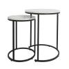 NIMBUS - Set of Two Marble top Nesting Table with Metallic Frame - Image 3