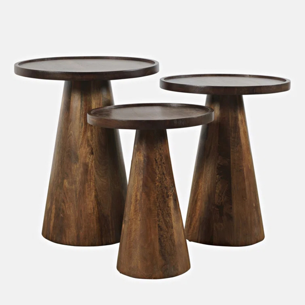 GLINT - Mid Century Modern Style Round Nesting Tables - Image 4