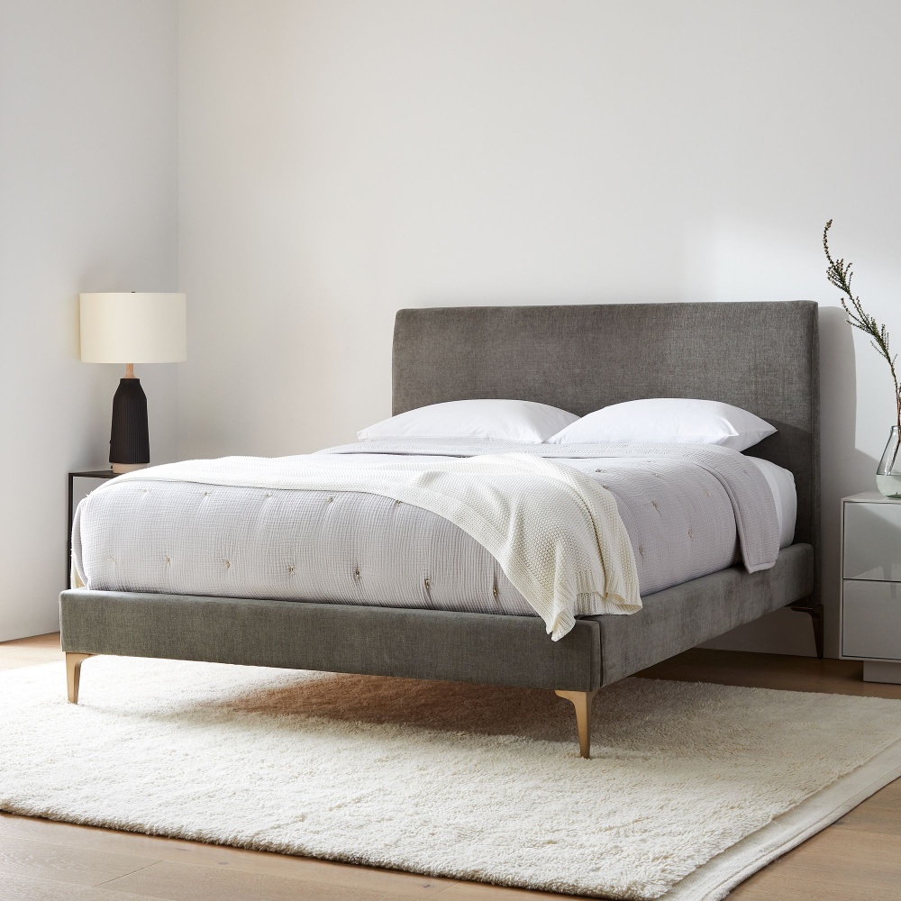 ASHEN - Dark Grey Minimalist Design King Size Bed