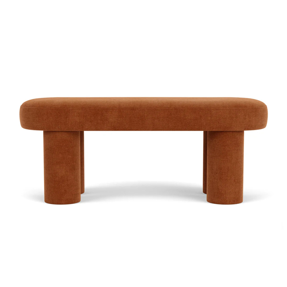 SORA - Rustic Orange Chubby Leg Ottoman Bench - Image 2