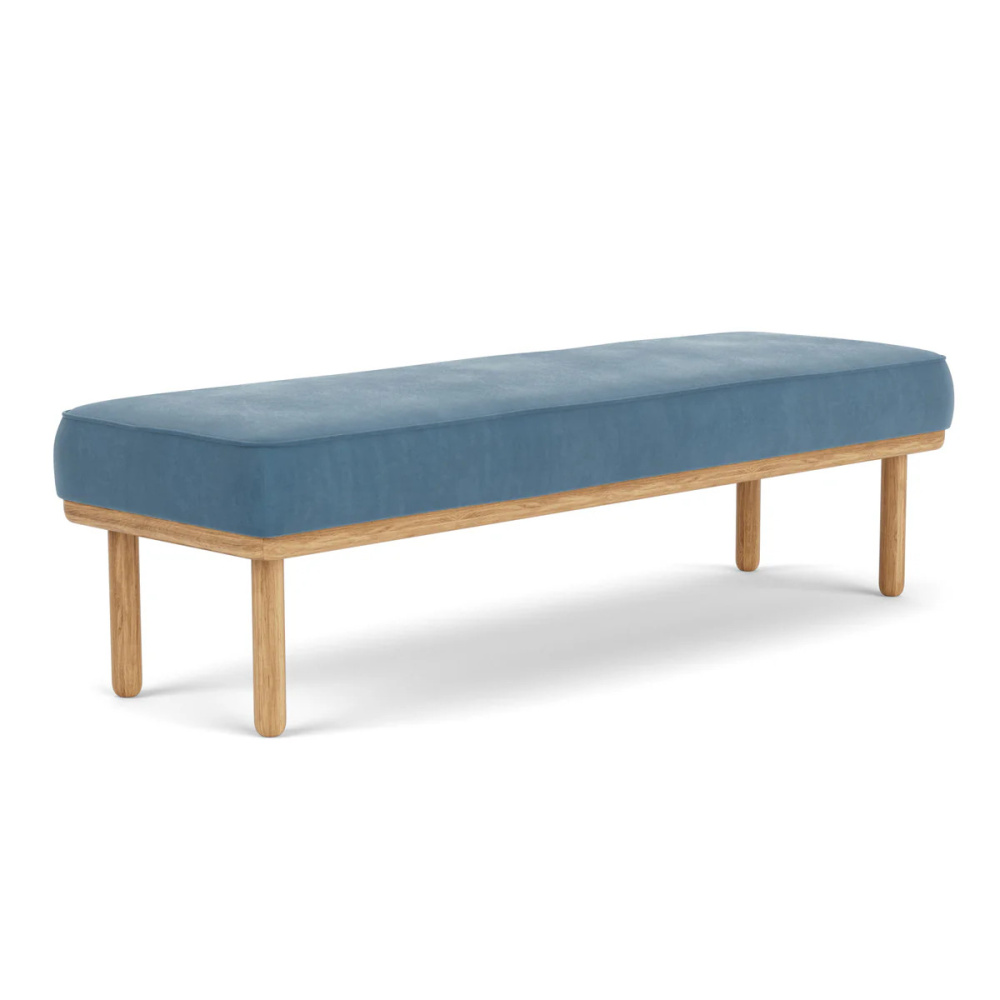 VEXA - Scandinavian Style Blue Ottoman Bench