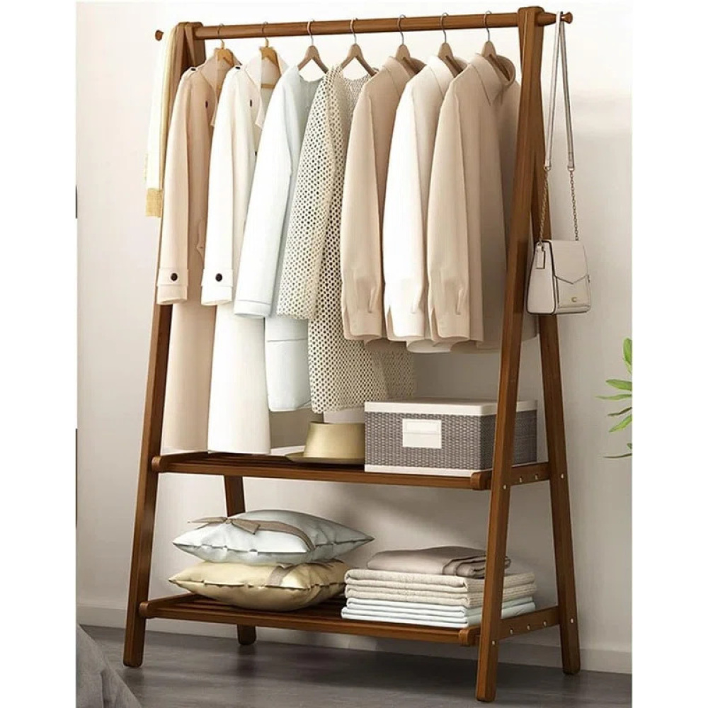 CORSAIR – Dark Brown Cloth hanging Rack with Shelves – PakTameer