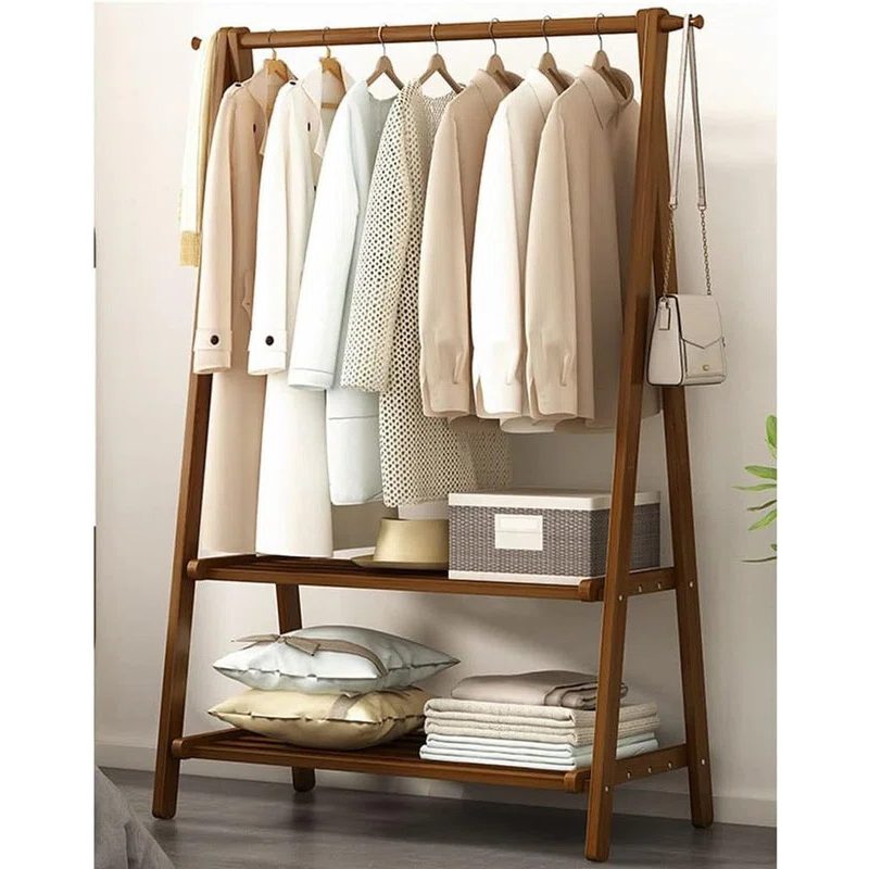 CORSAIR – Dark Brown Cloth hanging Rack with Shelves – PakTameer