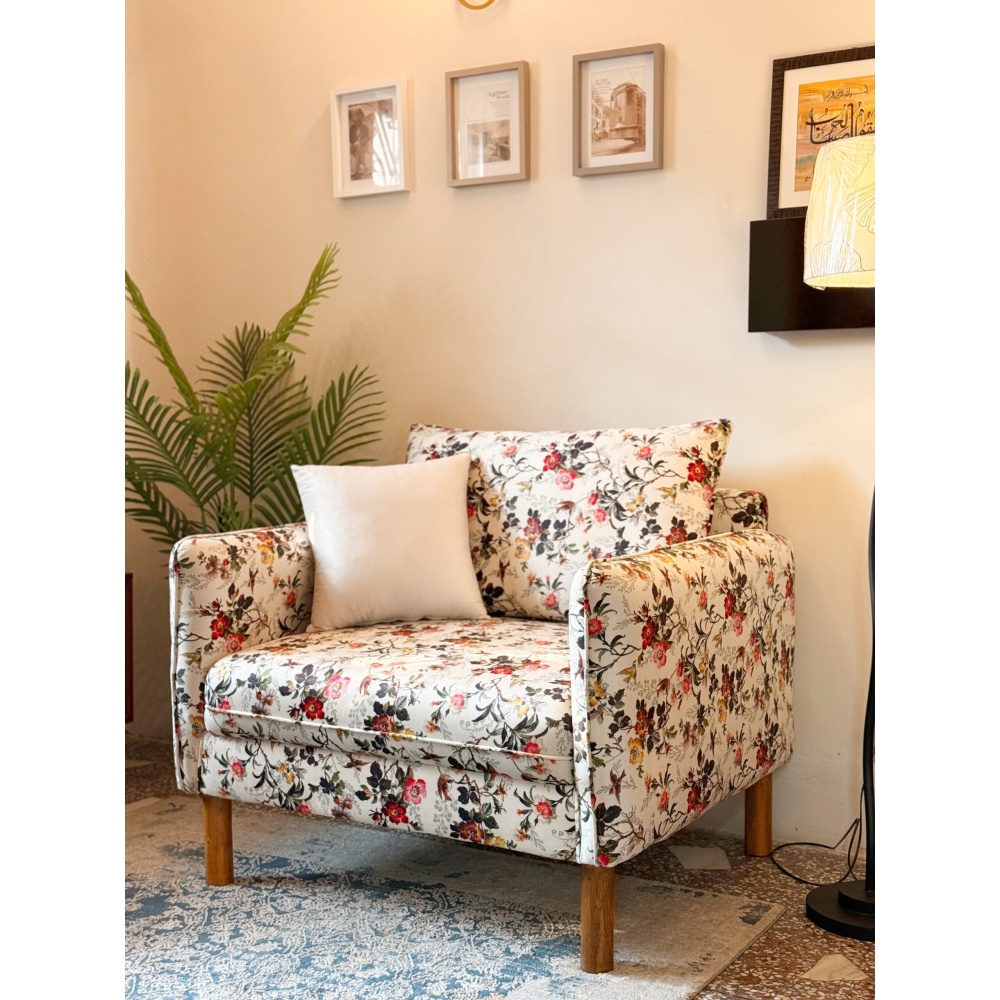 ROSETTE - Floral Print Wide Sofa Arm Chair