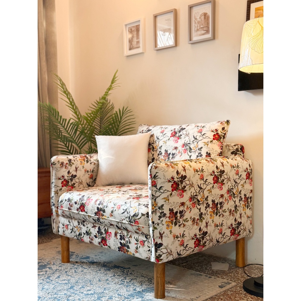 ROSETTE - Floral Print Wide Sofa Arm Chair - Image 2