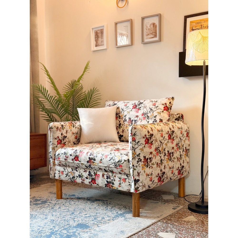 ROSETTE - Floral Print Wide Sofa Arm Chair - Image 3