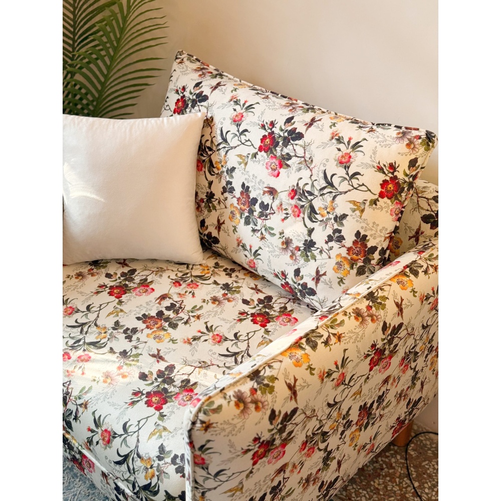 ROSETTE - Floral Print Wide Sofa Arm Chair - Image 4