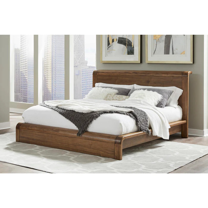 LIRONA - Dark brown Curved Style King Size Bed Set - Image 4