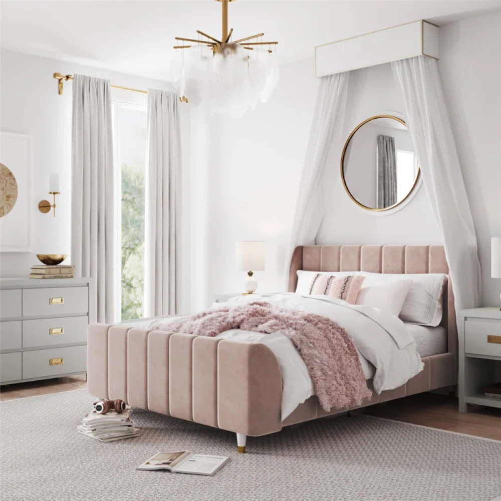 LUME - Dusky Pink Modern Queen Size Teen Bed - Image 8