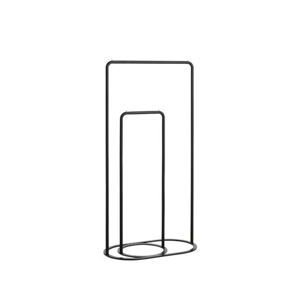 TEMPEST - Minimalist Style Black Metallic Cloth Hanging Rack Set - Image 2