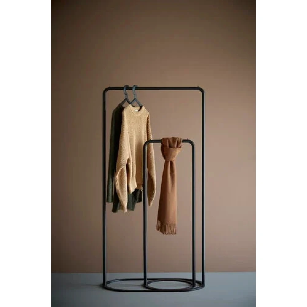 TEMPEST - Minimalist Style Black Metallic Cloth Hanging Rack Set