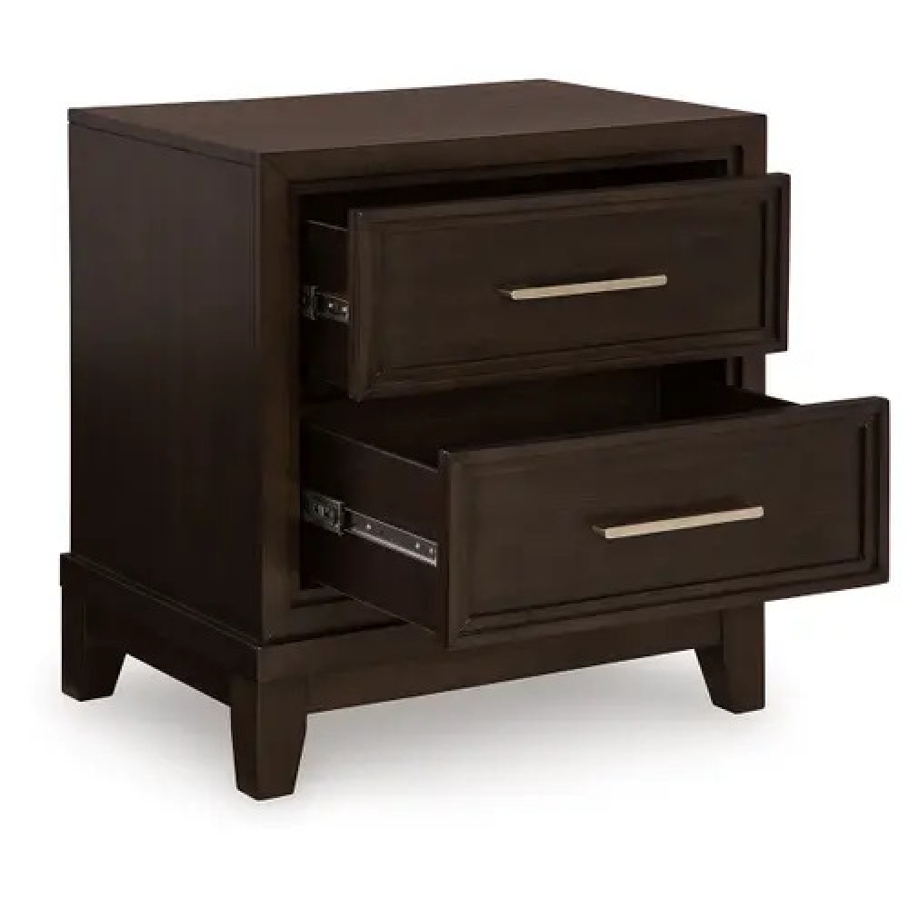 ALVARA - Retro Style Dark Brown Bedroom Set - Image 5