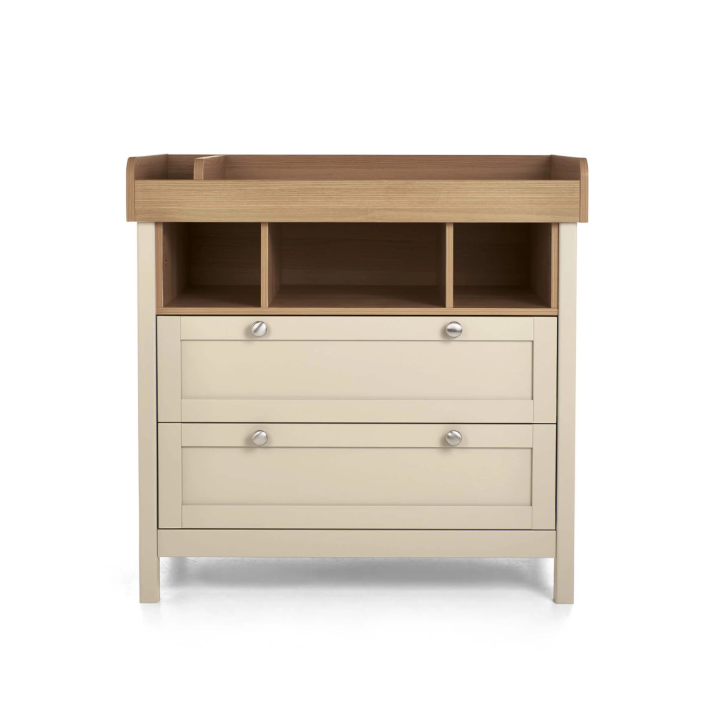 NIVARA - Mid Century Style Oak Brown & Cream Changing Table - Image 5